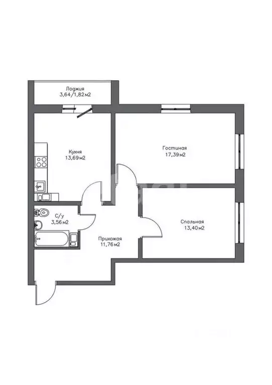 2-к кв. Оренбургская область, Оренбург просп. Победы, 153 (61.62 м) - Фото 1
