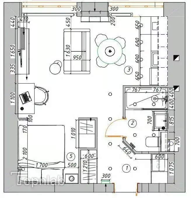 1-к кв. Волгоградская область, Волгоград ул. Рокоссовского, 44 (31.5 ... - Фото 2