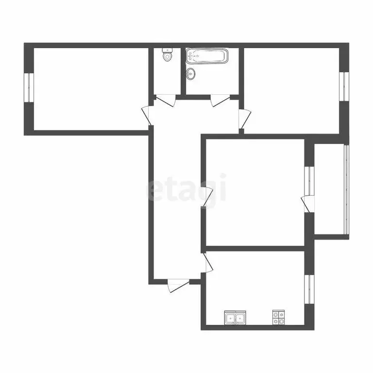 3-комнатная квартира: Тюмень, Широтная улица, 103 (61.9 м) - Фото 1