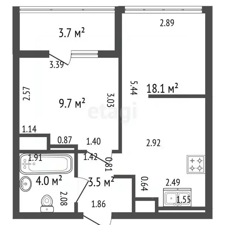 1-к кв. Санкт-Петербург просп. Героев, 18 (35.3 м) - Фото 2