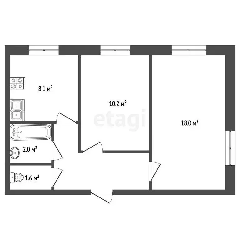 2-комнатная квартира: Сокол, улица Добролюбова, 11 (45 м) - Фото 0