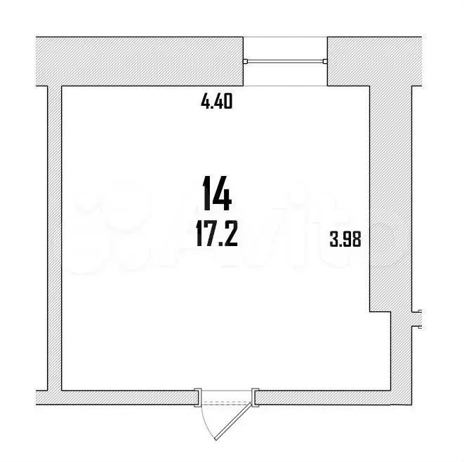 Апартаменты-студия, 17,2 м, 1/9 эт. - Фото 0