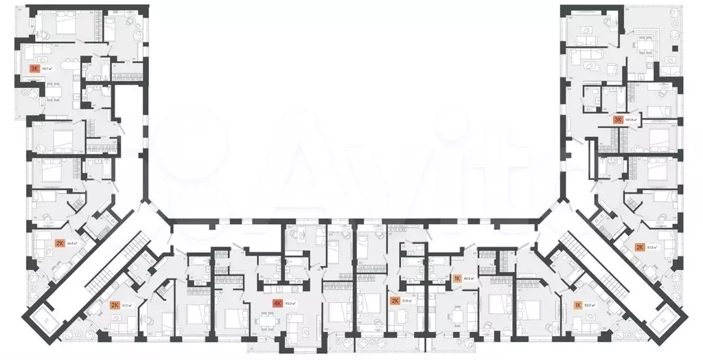 2-к. квартира, 57,3 м, 8/8 эт. - Фото 1