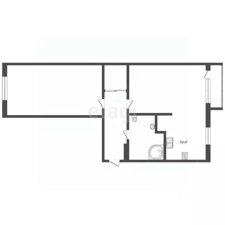 2-к кв. Московская область, Ступино городской округ, Малино пгт, ... - Фото 2