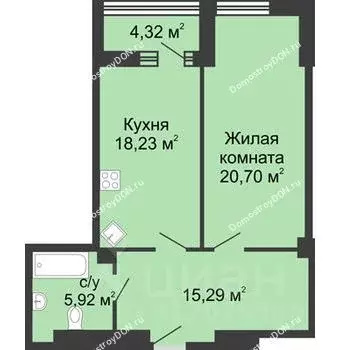 1-к кв. Ростовская область, Ростов-на-Дону ул. Максима Горького, 120 ... - Фото 0
