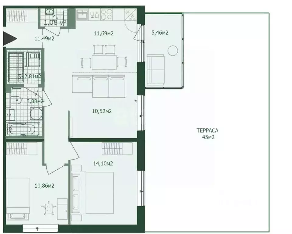 3-к кв. Ленинградская область, Всеволожск проезд Березовая роща, 2 ... - Фото 1