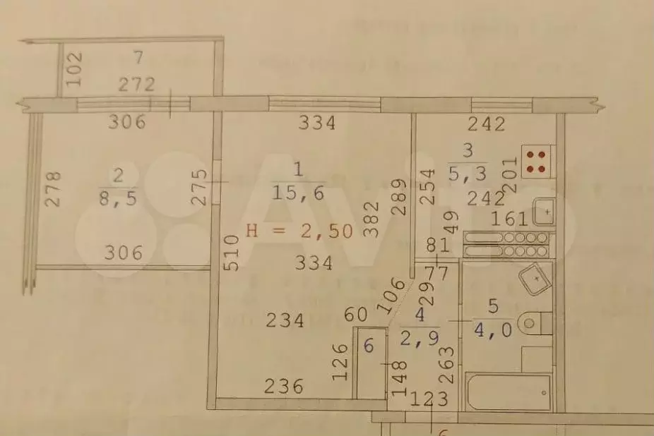 2-к. квартира, 36,9 м, 2/9 эт. - Фото 0