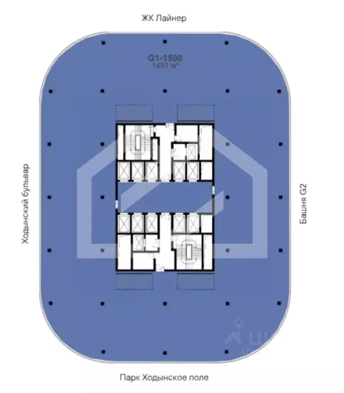 Помещение свободного назначения в Москва Ходынский бул., 20А/2 (1490 ... - Фото 2