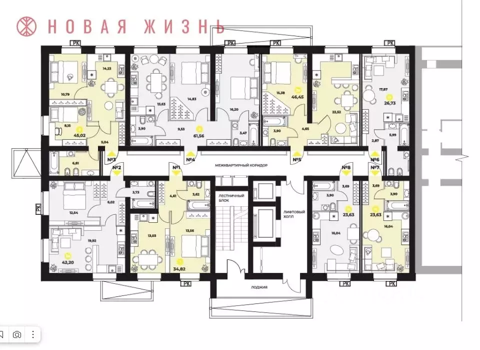 2-к кв. Самарская область, Самара ул. Гастелло, 6 (63.1 м) - Фото 0
