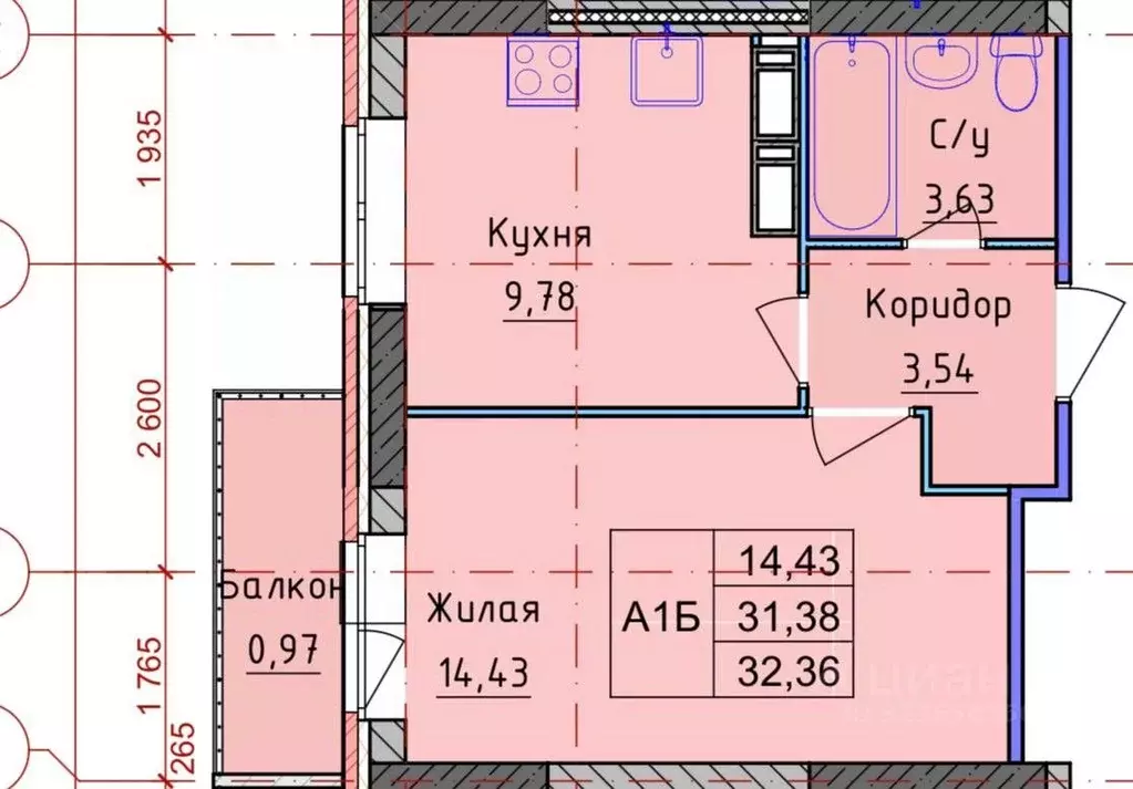 1-к кв. Ярославская область, Ярославль ул. Пашуковская, 9 (32.36 м) - Фото 2