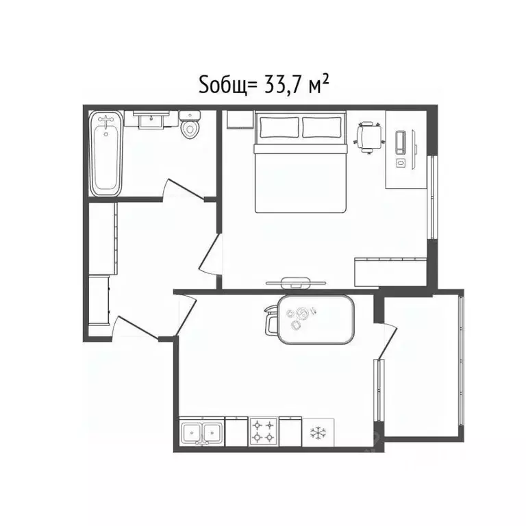 1-к кв. Новосибирская область, Новосибирск Шлюз мкр, ул. Русская, 11 ... - Фото 2