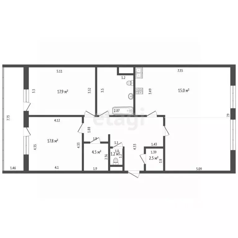 3-к кв. Москва Новогиреевская ул., 5Ак2 (124.0 м) - Фото 2