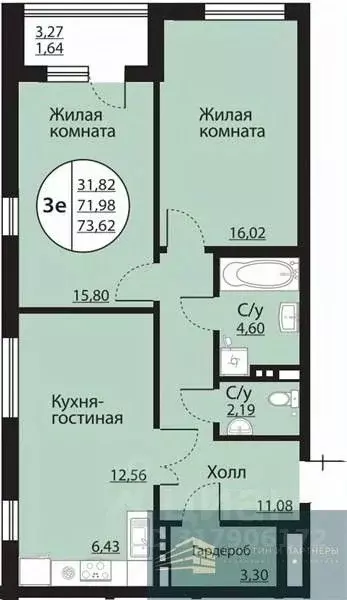 2-к кв. Воронежская область, Воронеж Московский просп., 138 (73.6 м) - Фото 0