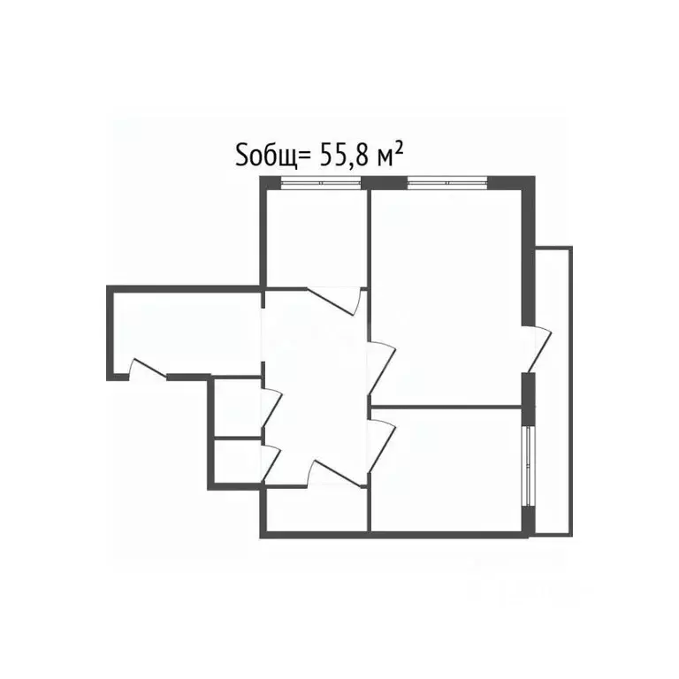 2-к кв. Брянская область, Брянский район, Добрунское с/пос, д. Добрунь ... - Фото 1