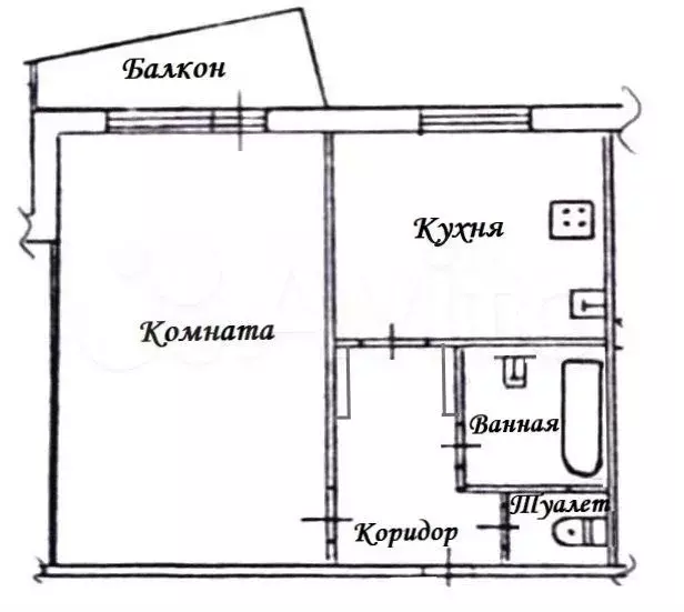 1-к. квартира, 38 м, 6/9 эт. - Фото 0