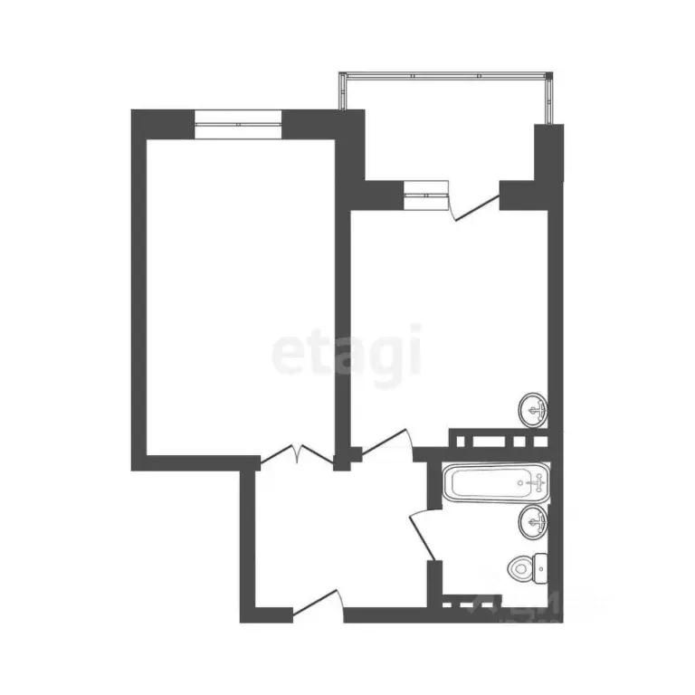 1-к кв. Томская область, Томск ул. Сергея Лазо, 27/1 (46.9 м) - Фото 2