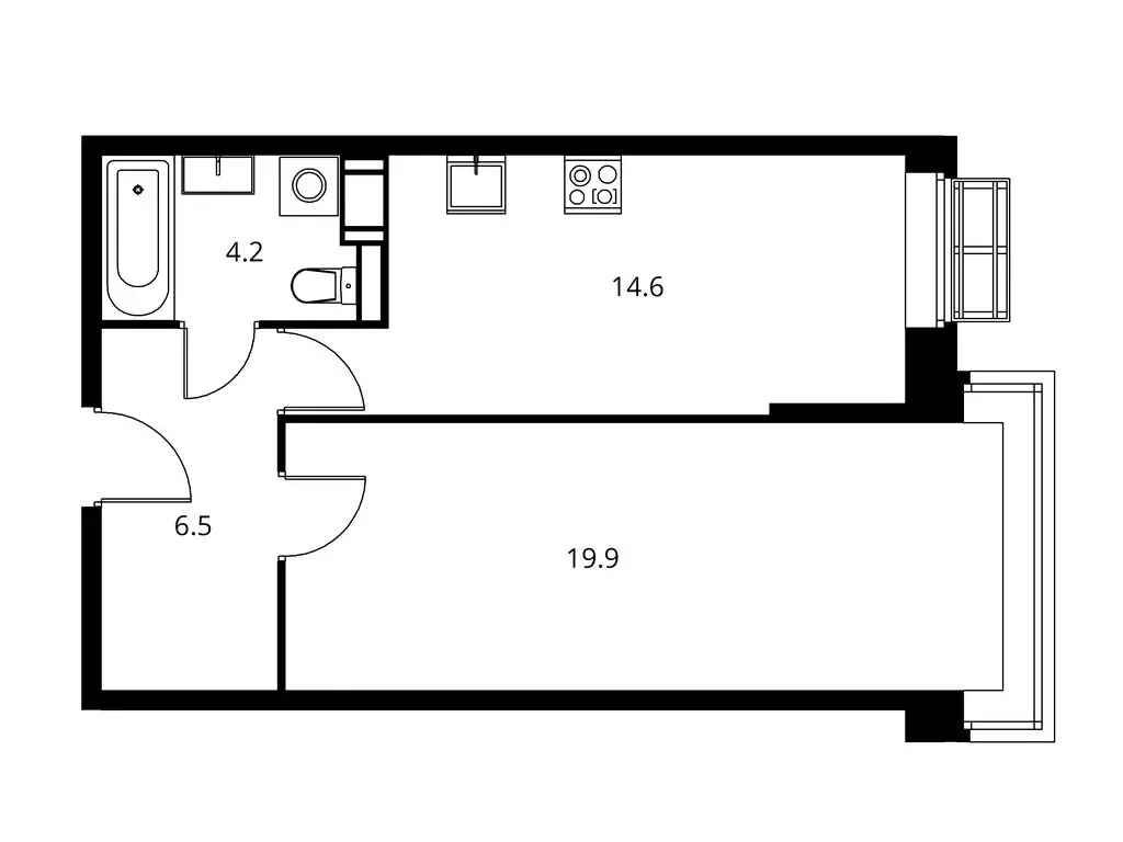 1-комнатная квартира: Щёлково, улица Строителей, 14А (45.17 м) - Фото 1