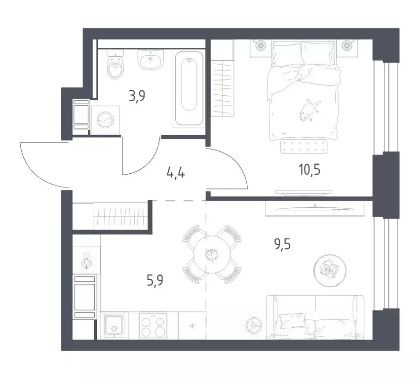 1-комнатная квартира: Мытищи, 1-й Стрелковый переулок, 5к1 (33.5 м) - Фото 1