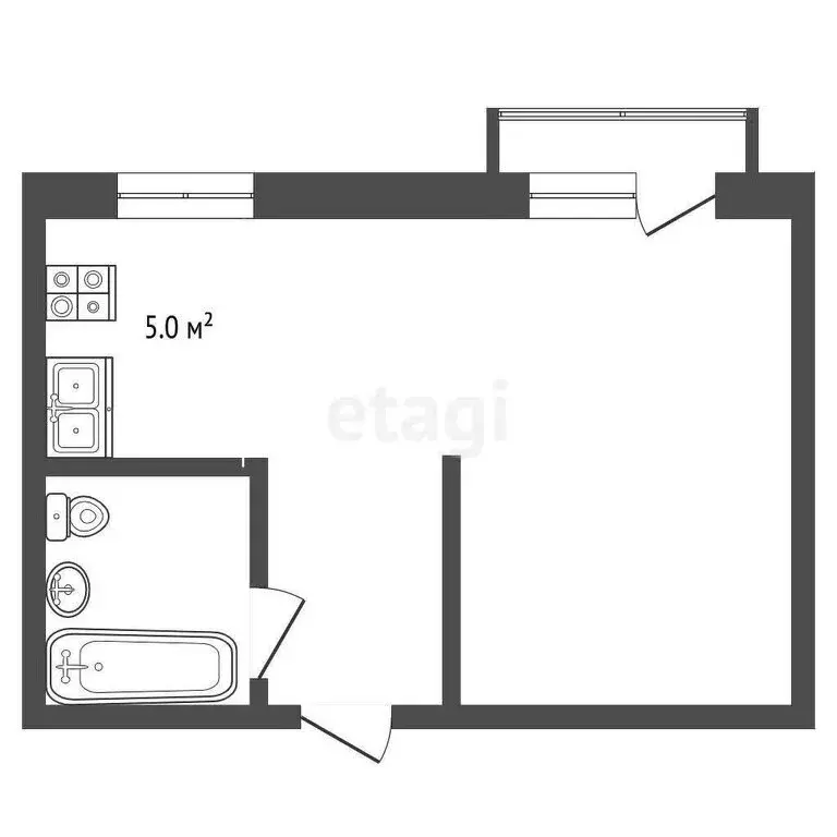 Квартира-студия: Белоозёрский, Молодёжная улица, 24 (21 м) - Фото 0