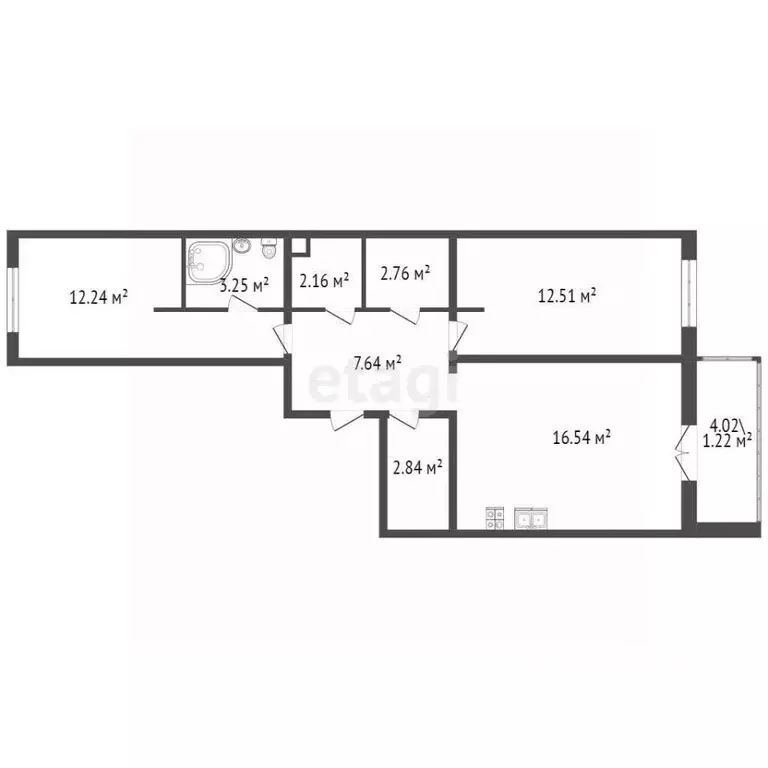 2-к кв. Ленинградская область, Ломоносовский район, Виллозское ... - Фото 1