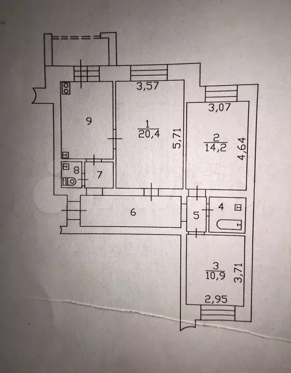 3-к. квартира, 73 м, 6/9 эт. - Фото 0