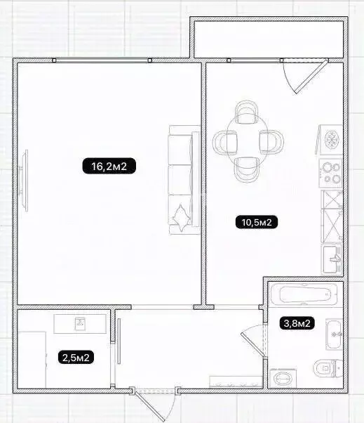 1-к кв. Омская область, Омск Краснопресненская ул., 3 (37.6 м) - Фото 2