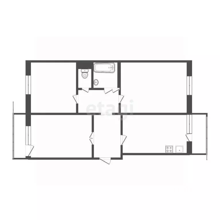 3-к кв. Красноярский край, Красноярск просп. 60 лет Образования СССР, ... - Фото 2