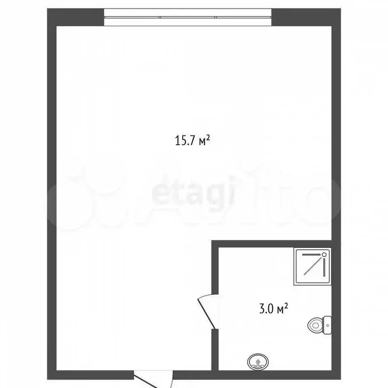 Апартаменты-студия, 15,7 м, 2/5 эт. - Фото 0