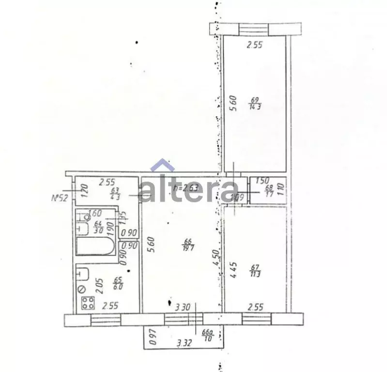 3-к кв. Татарстан, Казань ул. Лушникова, 7 (60.3 м) - Фото 1