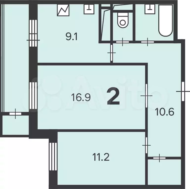 Аукцион: 2-к. квартира, 54,6 м, 14/24 эт. - Фото 1