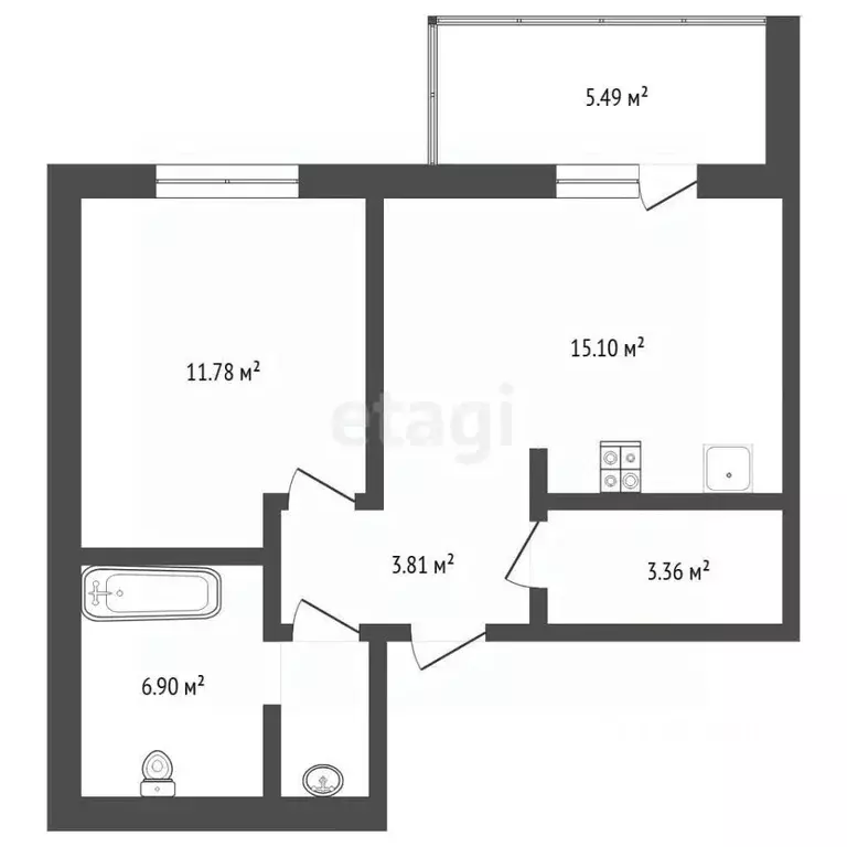 1-к кв. Тюменская область, Тюмень Широтная ул., 209к1 (42.0 м) - Фото 2