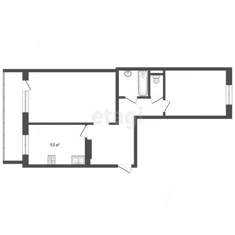 3-к кв. Томская область, Томск тракт Иркутский, 193А (59.5 м) - Фото 2