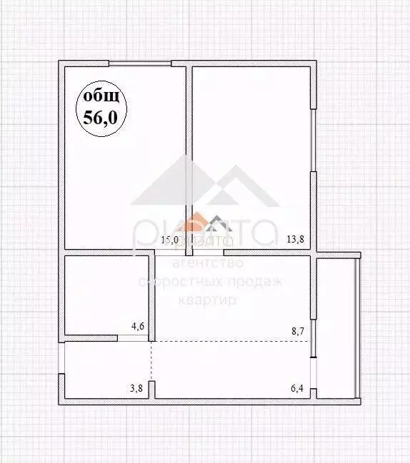 3-к кв. Новосибирская область, Обь Октябрьская ул., 3 (56.0 м) - Фото 1