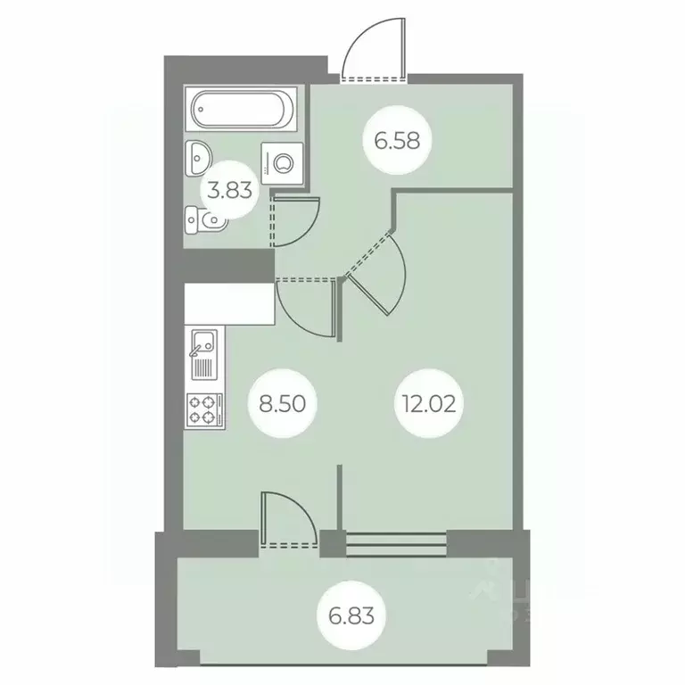 1-к кв. Санкт-Петербург ш. Суздальское, 8 (34.35 м) - Фото 0
