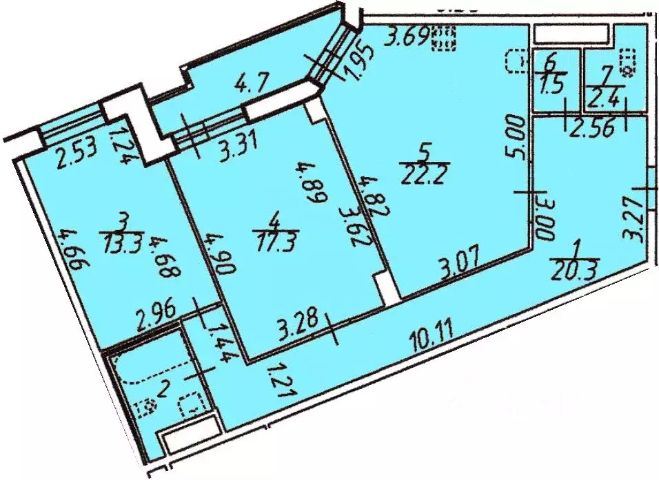 2-к кв. Санкт-Петербург ул. Руднева, 18 (85.2 м) - Фото 0