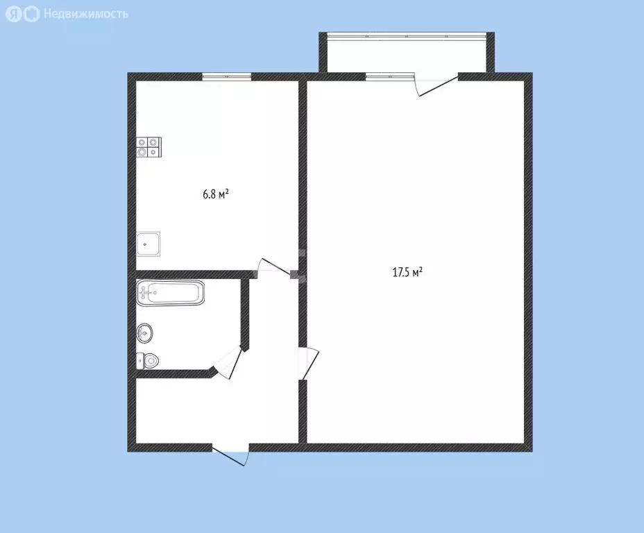 1-комнатная квартира: Черкесск, Фабричная улица, 107 (31.8 м) - Фото 1