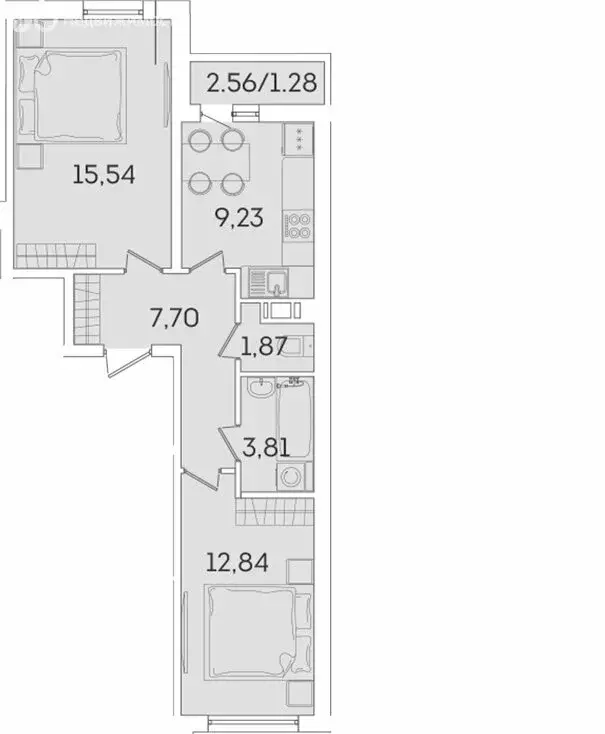 2-комнатная квартира: Мурино, Графская улица, 6к3 (50.99 м) - Фото 0