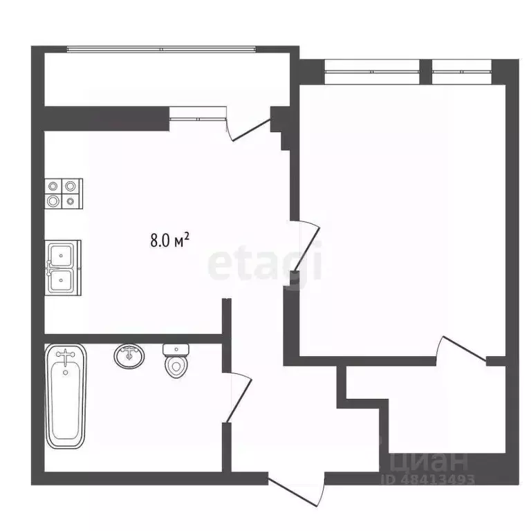 1-к кв. Краснодарский край, Геленджик Дивноморская ул., 37Бк6 (38.2 м) - Фото 2