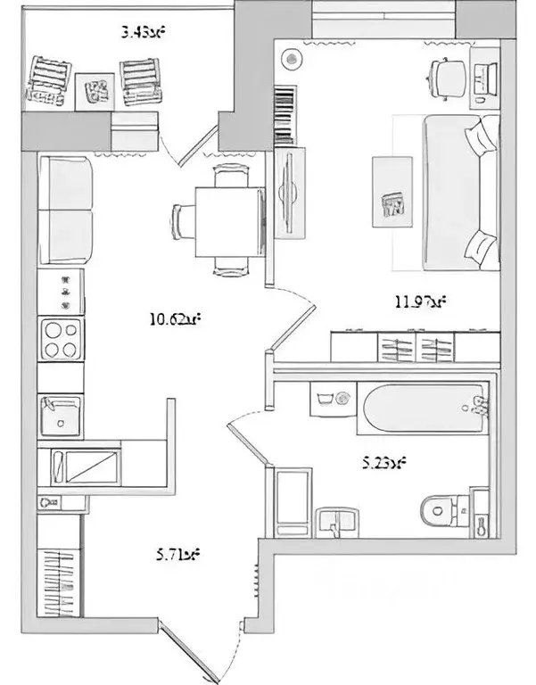 1-к кв. Санкт-Петербург ул. Невзоровой, 9 (36.0 м) - Фото 2