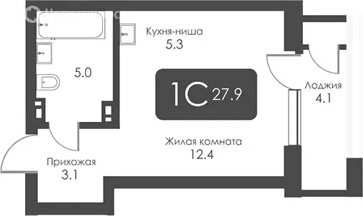 Квартира-студия: Новосибирск, улица Фрунзе, 236 (28 м) - Фото 0