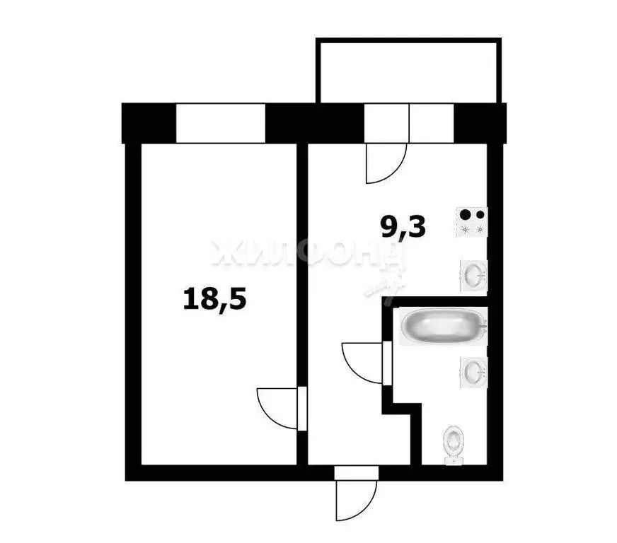 1-комнатная квартира: Новосибирск, Игарская улица, 5 (40.5 м) - Фото 0