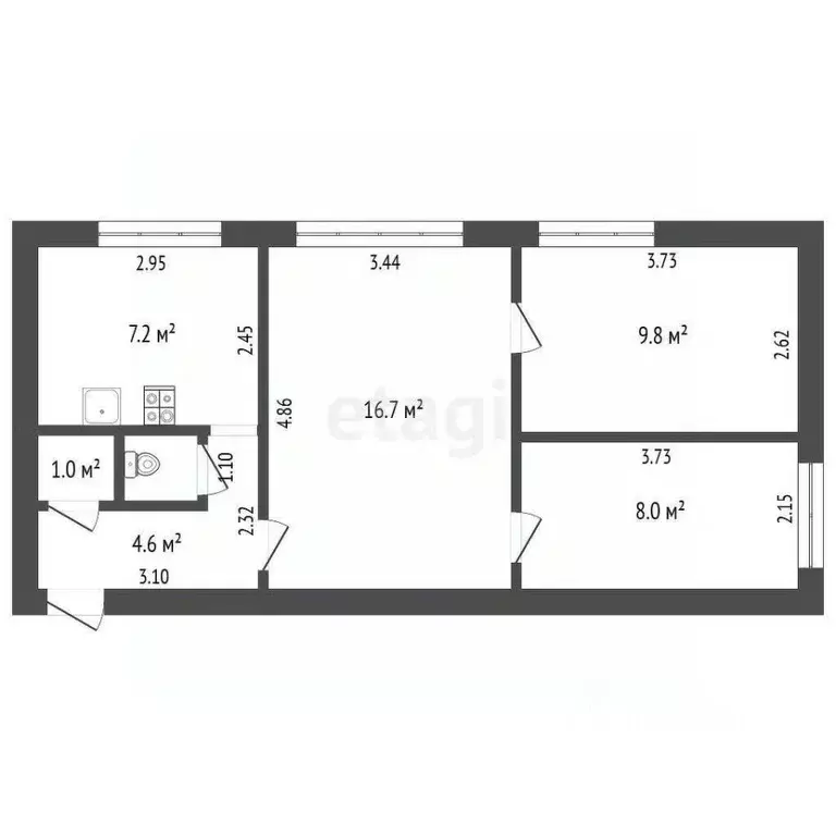 3-к кв. Калининградская область, Калининград ул. Александра Невского, ... - Фото 2
