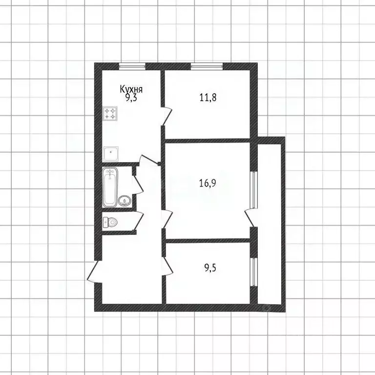 3-к кв. Белгородская область, Белгород ул. 5 Августа, 36/3 (64.1 м) - Фото 1