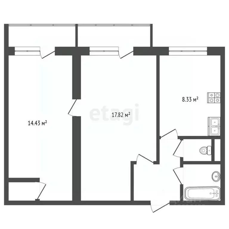 2-к кв. Москва Широкая ул., 3К1 (46.5 м) - Фото 2