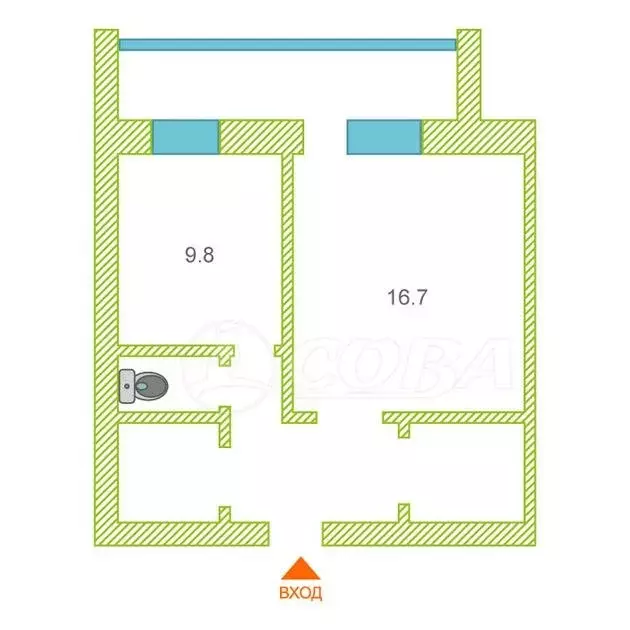 1-комнатная квартира: Тюмень, улица Московский Тракт, 161к1 (39.5 м) - Фото 1