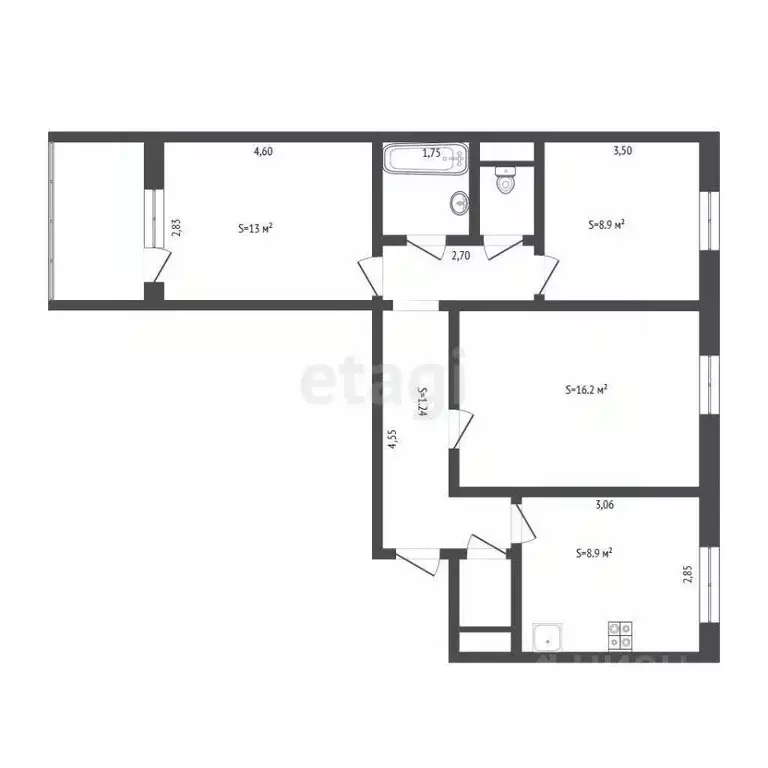3-к кв. Алтайский край, Бийск пер. Владимира Мартьянова, 51 (63.6 м) - Фото 2