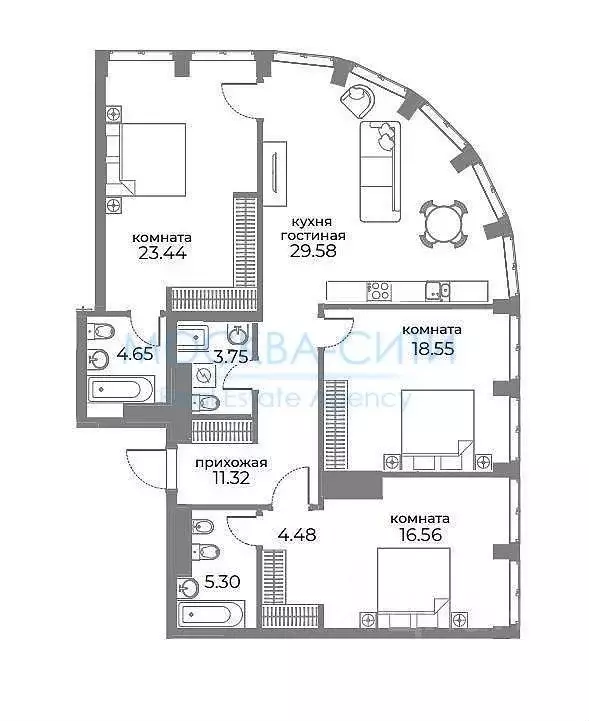 3-к кв. Москва Дружинниковская ул., 15 (118.0 м) - Фото 0