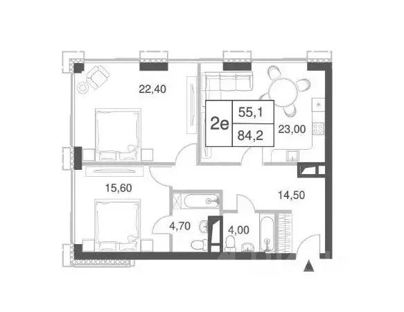 3-к кв. Москва просп. Генерала Дорохова, вл1к1 (82.0 м) - Фото 2