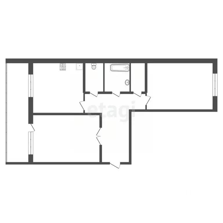 2-к кв. Калужская область, Обнинск ул. Гагарина, 36 (50.5 м) - Фото 2