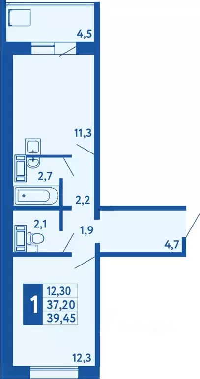 1-к кв. Башкортостан, Уфа Дема жилрайон, Новая Дема жилой комплекс ... - Фото 1